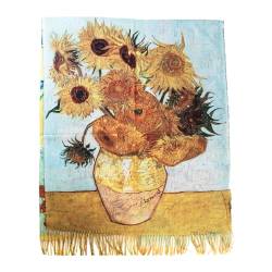 Toocool Klimt Van Gogh Kandinsky Monet Halstuch Schal Schal Unisex Schal A001, W9321 Sonnenblumen, One size von Toocool