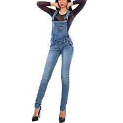 Toocool Latzhose Jeans Damen Overall Overall Jumpsuit Hose XM-987, CY-37 Blau, XL von Toocool