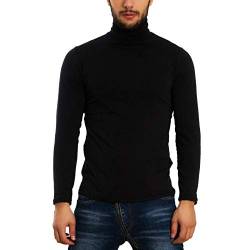 Toocool - Rollkragenpullover Herren Langarm Plüsch Hoher Kragen Slim Fit LO-A6957, Schwarz , Medium von Toocool