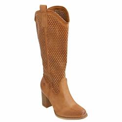 Toocool Schuhe für Damen, Sommerstiefel, perforiert, Frühling, bequemer Absatz, G-627, Camel, 41 EU von Toocool