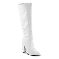 Toocool Stiefel für Damen, Knie-Zehen, hohe Absätze, Stiefel, X8056, Weiß, 37 EU von Toocool
