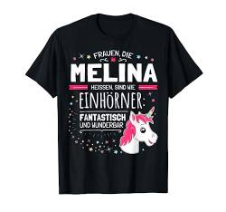 Melina Name Lustiges Vorname Einhorn Geschenk von Top Einhorn Namen Shirts