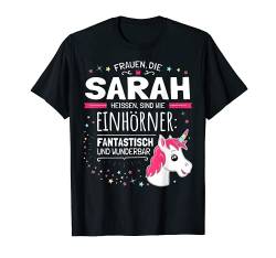 Sarah Name Lustiges Vorname Einhorn Geschenk von Top Einhorn Namen Shirts