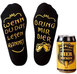 Bier Socken Herren, Bier Geschenk für Männer zu Weihnachten, wenn du das lesen kannst bring mir Bier, lustige Socken als Geburtstagsgeschenk,Vatertagsgeschenk für Bierliebhaber (Schwarz, 37-44) von Top-Geschenk24.de
