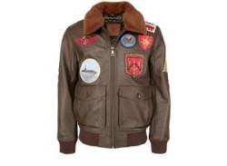 Lederjacke TOP GUN "TG20201007" Gr. 54 (XL), braun (dark brown) Herren Jacken Übergangsjacken von Top Gun