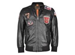 Lederjacke TOP GUN "TG2020212112" Gr. 56 (XXL), schwarz (black) Herren Jacken Übergangsjacken von Top Gun