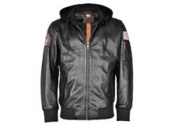 Lederjacke TOP GUN "TG20212111" Gr. 50 (M), schwarz (black) Herren Jacken Übergangsjacken von Top Gun