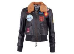 Lederjacke TOP GUN "TG20212520" Gr. 48 (S), braun (brown) Damen Jacken Lederjacken von Top Gun