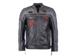 Lederjacke TOP GUN "TGJ1005" Gr. 48 (S), schwarz (black, anthra) Herren Jacken Übergangsjacken von Top Gun