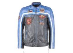 Lederjacke TOP GUN "TGJ1005" Gr. 50 (M), blau (black, blue, creme) Herren Jacken Übergangsjacken von Top Gun