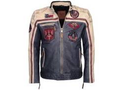 Lederjacke TOP GUN "TGJ1005" Gr. 50 (M), bunt (navy, offwhite, bordeau) Herren Jacken Übergangsjacken von Top Gun