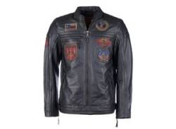 Lederjacke TOP GUN "TGJ1005" Gr. 56 (XXL), schwarz (black, black) Herren Jacken Übergangsjacken von Top Gun