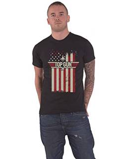 Top Gun Flag Männer T-Shirt schwarz M 100% Baumwolle Fan-Merch, Filme von Top Gun