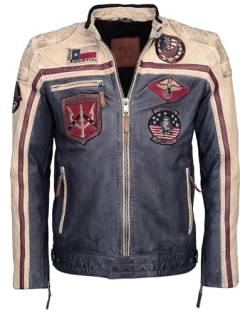 Top Gun Herren Lederjacke Tgj1005 Navy/Offwhite/Bordeaux,Xl von Top Gun