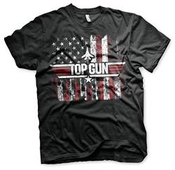 Top Gun Offizielles Lizenzprodukt America Groß & Hoch Herren T-Shirt (Schwarz), XXXXX-Large von Top Gun