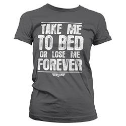Top Gun Offizielles Lizenzprodukt Take Me to Bed Or Lose Me Forever Damen T-Shirt (Dunkelgrau), X-Large von Top Gun