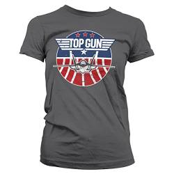 Top Gun Offizielles Lizenzprodukt Tomcat Damen T-Shirt (Dunkelgrau), XX-Large von Top Gun