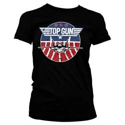 Top Gun Offizielles Lizenzprodukt Tomcat Damen T-Shirt (Schwarz), X-Large von Top Gun