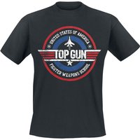 Top Gun T-Shirt - Fighter Weapons School - S - für Männer - Größe S - schwarz  - Lizenzierter Fanartikel von Top Gun