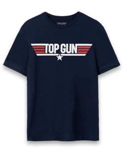 Top Gun T-Shirt Herren Erwachsene Charakter Maverick Eagle Logo Blaue Kleidung XL von Top Gun