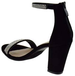 Damen Mode Knöchelriemen Abendkleid High Heel Sandalen Schuhe, Schwarz (Schwarz 45), 39 EU von Top Moda