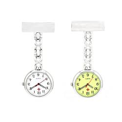 TopHomer 2 Stück Krankenschwester Uhren, wasserdichte Clip-On-Krankenschwester Watch Brosche Hängende Taschenfob-Uhren für Männer Frauen von TopHomer