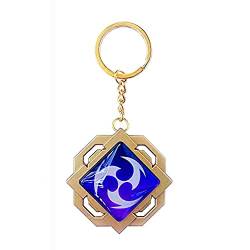 Genshin Luminous Key charms Toy Impact Liyue Vision Electro Keychain Gold Game Figure Key Chain Pendant Keyring Genshin ​Character Cosplay Accessories Eye of God, gelb, M von TopLucky