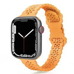 TopPerfekt Spitze Silikonband kompatibel mit Apple Watch Armband 38 mm 40 mm 41 mm, Frauen schlank, bequem und atmungsaktiv Sport Armband mit klassischem Verschluss für iWatch Serie SE 7 6 5 4 3 2 1 von TopPerfekt