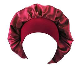 TOPTIE Satin Silky Sleep Bonnet Cap mit Premium Wide Elastic Band Headwrap für natürliches lockiges Haar von TopTie