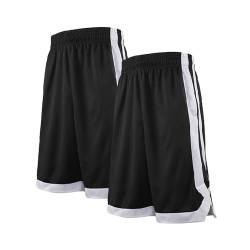 TopTie Herren Sport Shorts, Basketball Trainingsshorts Kurze Sporthose mit Taschen-2 Stück Schwarz-L von TopTie