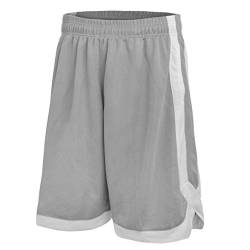 TopTie Herren Sport Shorts, Basketball Trainingsshorts Kurze Sporthose mit Taschen-Grau-L von TopTie