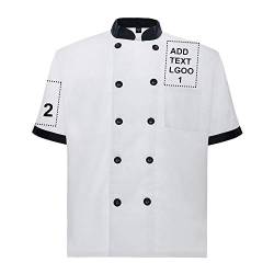 TopTie Personalisierte Kochjacke Unisex Chef Mantel Kurzarm Chef Coat von TopTie