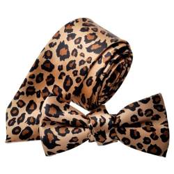 TopTie Unisex Krawatte im Leopardenmuster Krawatte & Fliegen Set von TopTie