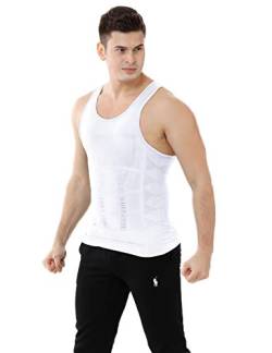 TopTie Unterhemd Herren Tank Top ärmellos Muskelshirts- Weiß M von TopTie