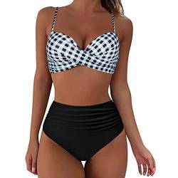 Badeanzug Damen Bikini Bauchweg Mit Shorts Bikini Damen Bauchweg Schwarz Gr 46 Bikini Damen Set Mit Bügel Bunt Sexy Bikini Damen Tanga Swimsuit for Women Plus Size Badeanzüge Tankini (Grey, XL) von Topgrowth Accessorio