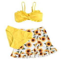 Topgrowth Accessorio Badeanzug 15 16 Jahre Kinder Hohl Sommer Badeanzug Rüschen Outfits Bikini Set Kleinkinder Mädchen Mädchen 3 Jahr (Yellow, 13 Years) von Topgrowth Accessorio