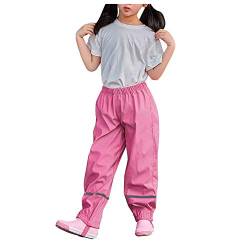 Unisex Regenhose Kinder Matschhose Atmungsaktiv Matschhose Wind und Wasserdichte Überziehhose für Mädchen Jungen Buddelhose Latzhose Wanderhose Outdoorhose Unisex Kinder (Hot Pink, 110-116) von Topgrowth Accessorio