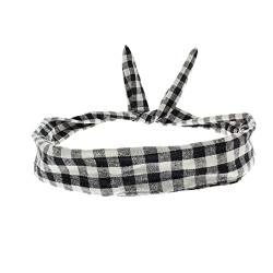 Topkids Accessories Draht-Stirnbänder mit Punkten, gestreift, Vichy-Karo, für Frauen und Mädchen, Haarschleife, Bandana, Kopftuch, Haarband der 1950er Jahre (schwarzes) von Topkids Accessories