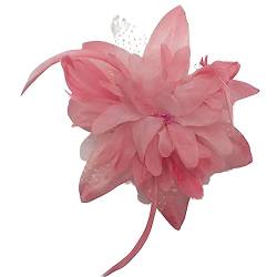 Topkids Accessories Fascinator, Haarschmuck, Fascinator, Haarspange, Hochzeit, Hüte, königlicher Ascot, Fascinator auf transparentem Kamm oder Haarreif, geeignet für Mädchen, Frauen, Damen (rosa Kamm) von Topkids Accessories