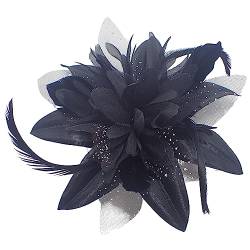 Topkids Accessories Fascinator, Haarschmuck, Fascinator, Haarspange, Hochzeit, Hüte, königlicher Ascot, Fascinator auf transparentem Kamm oder Haarreif, geeignet für Mädchen, Frauen, Damen (schwarzer von Topkids Accessories