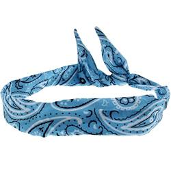 Topkids Accessories Paisley Draht Haarbänder Frauen Mädchen Stirnbänder Bequeme Haarbänder Drahtband Kopf Wrap Schleife Bandanas Boho Hippy Dolores 1940er 1950er (Hellblau) von Topkids Accessories