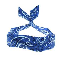 Topkids Accessories Paisley Draht Haarbänder Frauen Mädchen Stirnbänder Bequeme Haarbänder Drahtband Kopf Wrap Schleife Bandanas Boho Hippy Dolores 1940er 1950er (Königsblau) von Topkids Accessories