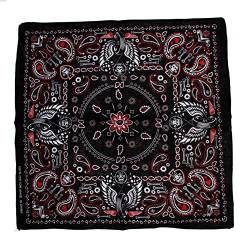 Topkids Accessories Schwarz Bandanas Stirnband Totenkopf Piraten Haarschal Männer Frauen Motorradmaske, Totenköpfe, Flügel und PaisleymusterMittlere Größe von Topkids Accessories