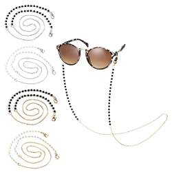 Toplive Eye Glasses Chain String Strap [4 Pack] Universal Sport Sonnenbrille Strap für Frauen, rutschfeste Perlen Brillen Kettenriemen Lanyards von Toplive