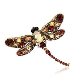 Toporchid Retro Crystal Strass Schmetterling Brosche Pins Seide Schals Schnalle Tier weibliche Corsage für Frauen Mädchen (Braun) von Toporchid