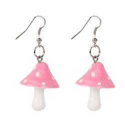Toporchid Süße Simulation Pilz Tropfen Ohrringe Haken Ohrringe Zubehör Geschenk für Frauen (Pink) von Toporchid