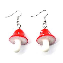 Toporchid Süße Simulation Pilz Tropfen Ohrringe Haken Ohrringe Zubehör Geschenk für Frauen (Rot) von Toporchid