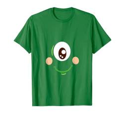 Freches grünes Alien-Gesicht, einzelnes großes Auge T-Shirt von TopsandthePops