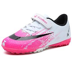 Topwolve Fußballschuhe Jungen Leicht Trainingsschuhe Indoor Outdoor Turf Football Schuhe Athletics Sportschuhe Schwarz Grün Rosa Schuhe Unisex Gr.30-39,Rosa,37 EU von Topwolve