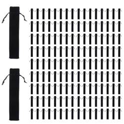 Toranysadecegumy 400 Stück Samt-Stiftebeutel, schwarz, Kordelzugbeutel, einzelner Stifthalter, Verpackungshüllen für Schule, Büro, Geschäft, Geschenk, Schwarz von Toranysadecegumy